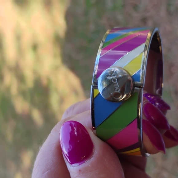Coach Hinged Stripped Bracelet - Picture 1 of 3